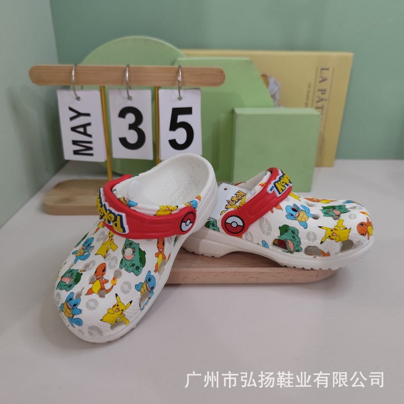 New Croc Shoes Pikachu Outer Sandals For Boys And Girls, Summer Soft-Soled Non-Slip Breathable Slippers That Feel Like Stepping On Shit - Image 4