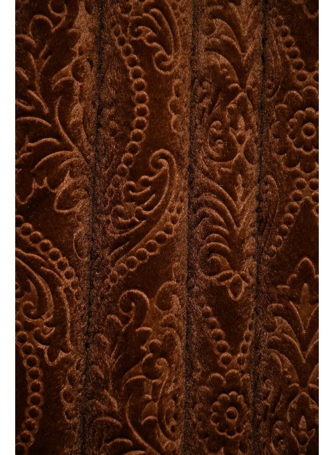 Fabrilia Velvet Eyelet Door Curtain 7 Feet For Living Room/Bedroom, Brown, Pack Of 1 Piece, Damask, Opaque - Image 5