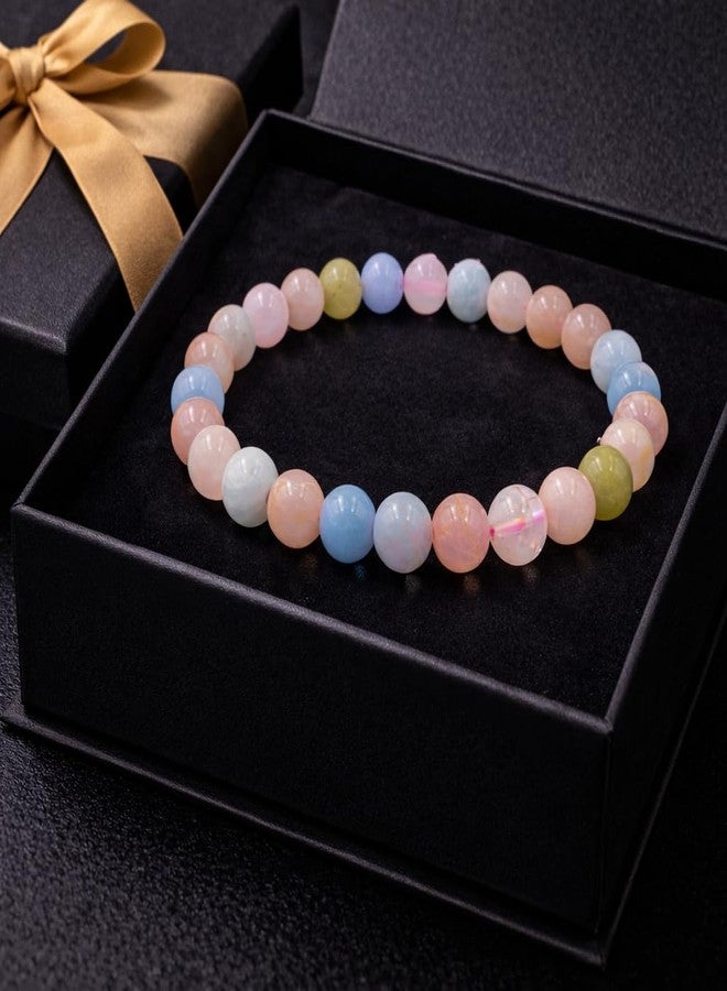 Sukhad Pastel Multicolor Crystal Beads Bracelet for Women & Girls | Healing Stone Stretch Bracelet | Cute Aesthetic Beaded Bracelet | Fashion Jewelry Gift - Image 3