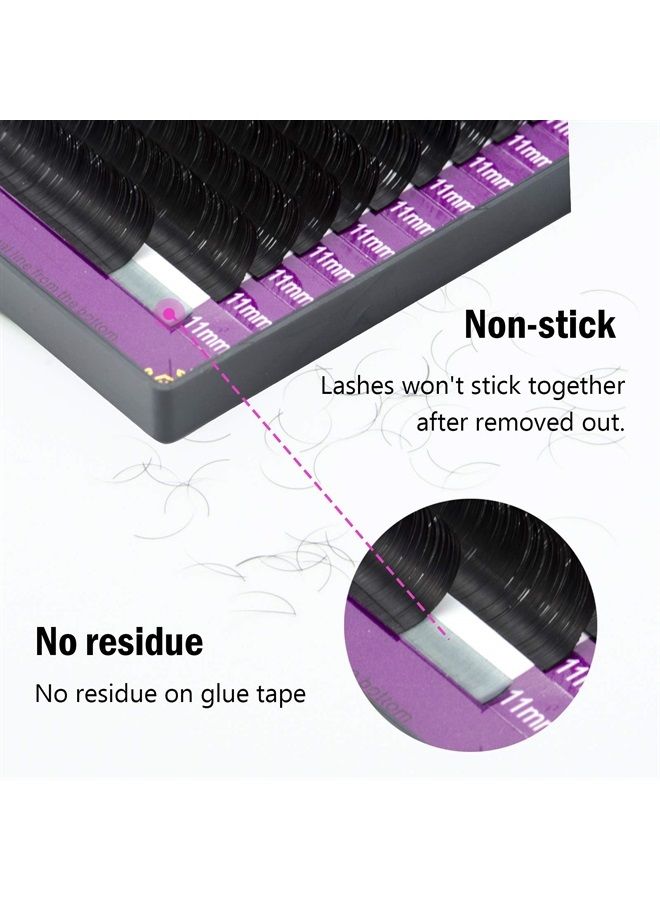 NAGARAKU رموش اصطناعية فردية فاخرة بطول 0.10 مم على شكل حرف C وبطول 13 مم، رموش كلاسيكية ناعمة طبيعية بلون أسود غير لامع، 16 صفًا، مستلزمات صالون التجميل الاحترافية - Image 1