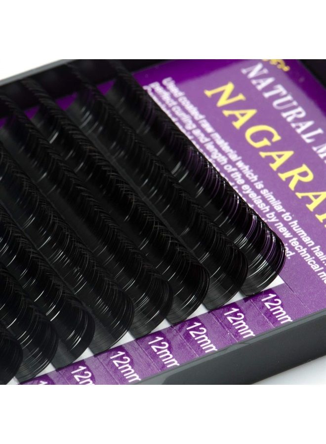 NAGARAKU رموش اصطناعية فردية فاخرة بطول 0.10 مم على شكل حرف C وبطول 13 مم، رموش كلاسيكية ناعمة طبيعية بلون أسود غير لامع، 16 صفًا، مستلزمات صالون التجميل الاحترافية - Image 2