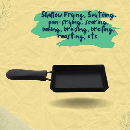 TRILONIUM Triple Seasoned Iron Square Omelette Pan - Japanese Tamagoyaki Egg Pan, 18x15 Cm,Black - Image 5