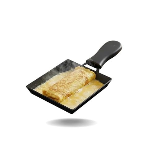 TRILONIUM Triple Seasoned Iron Square Omelette Pan - Japanese Tamagoyaki Egg Pan, 18x15 Cm,Black - Image 1
