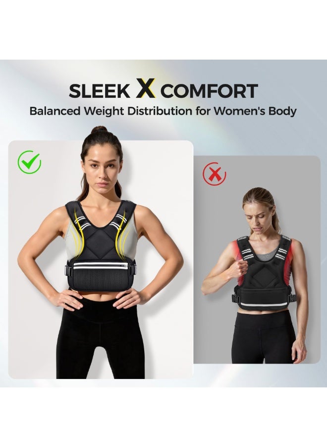 Arabest Adjustable Weight Vest,4-10lbs ，X-Shape,6 Weight Packs with Zipper Pouch - Image 2
