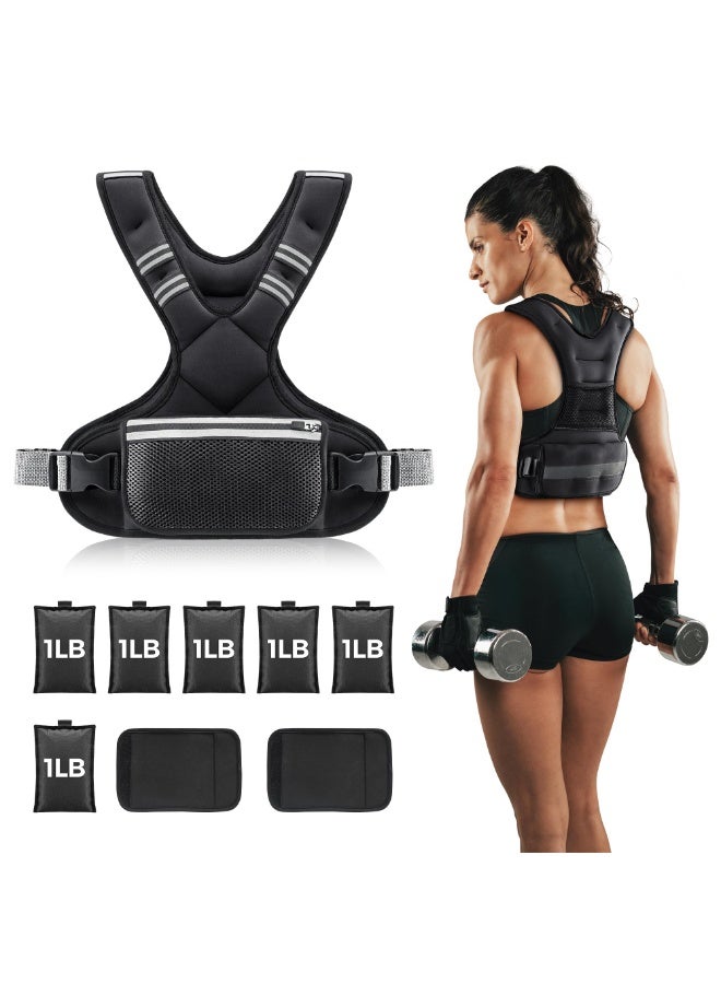 Arabest Adjustable Weight Vest,4-10lbs ，X-Shape,6 Weight Packs with Zipper Pouch - Image 1