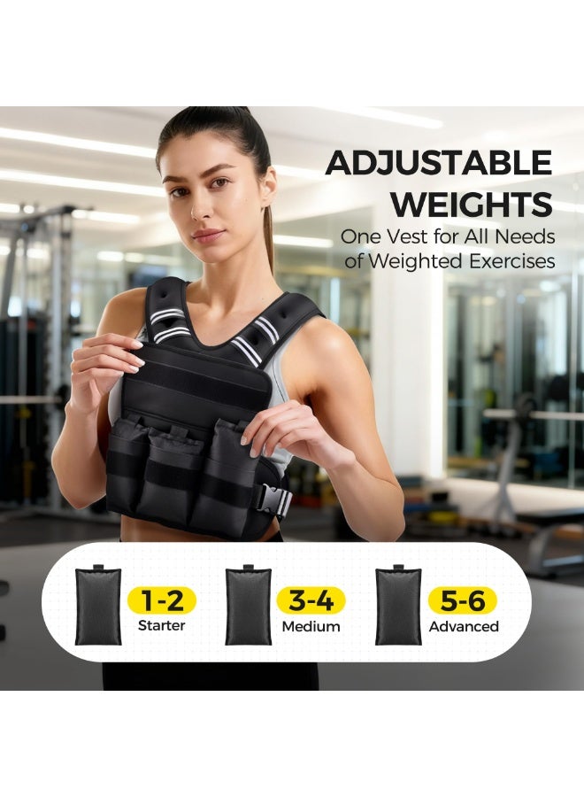 Arabest Adjustable Weight Vest,4-10lbs ，X-Shape,6 Weight Packs with Zipper Pouch - Image 4