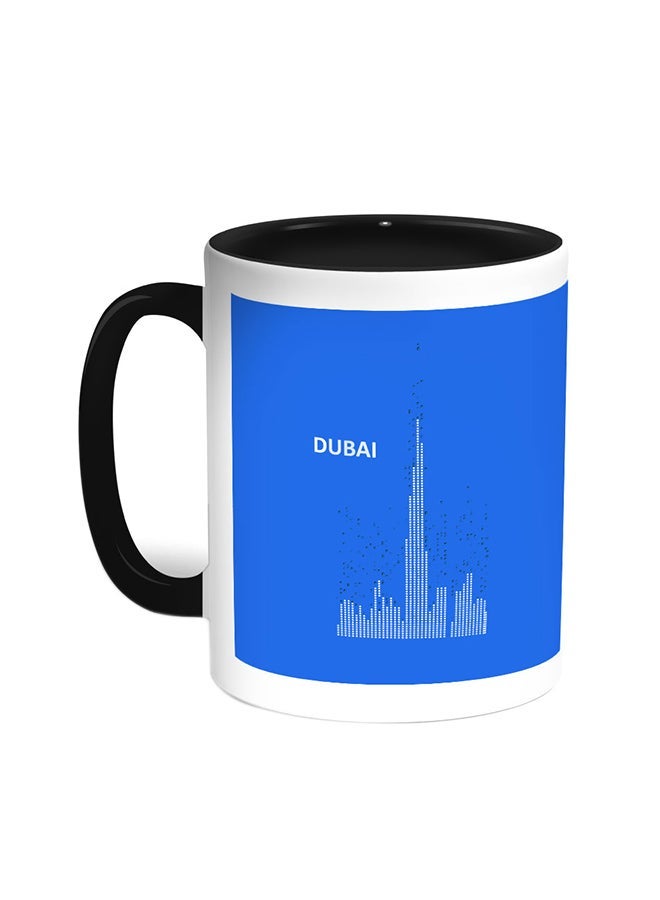 Abstract Drawing - Dubai Towers Printed Coffee Mug Black/White 11ounce