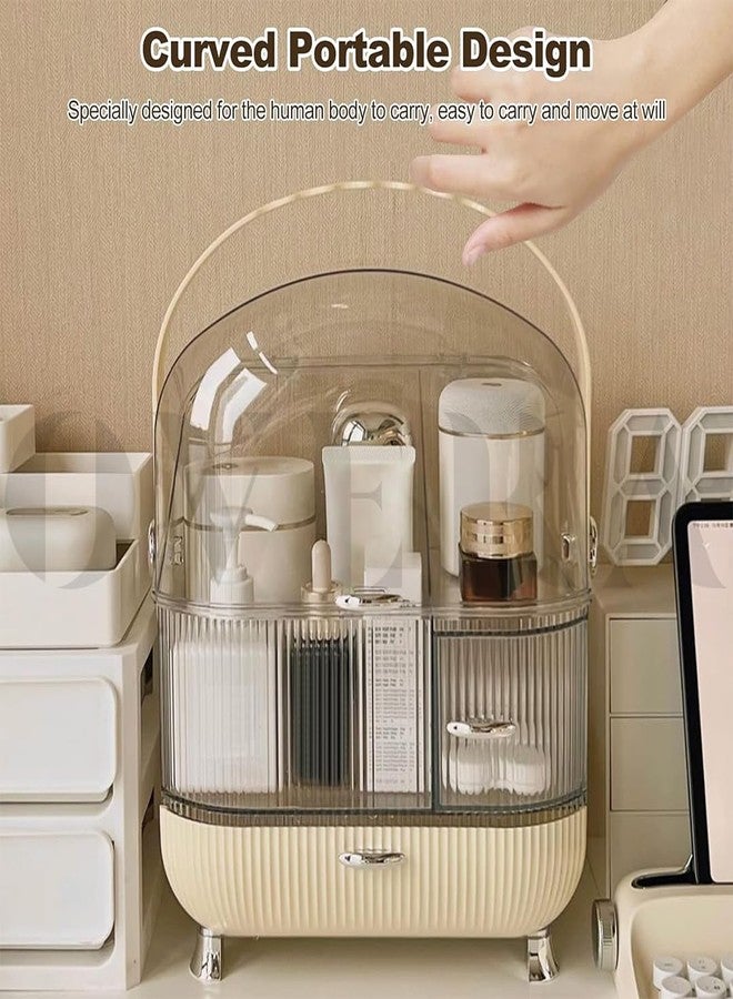 Ritmo منظم مكياج ريتومو على شكل بيضة لطاولة الزينة، صندوق تخزين مستحضرات تجميل محمول، منظم للعناية بالبشرة مناسب لسكن الطلاب الجامعيين. - Image 4