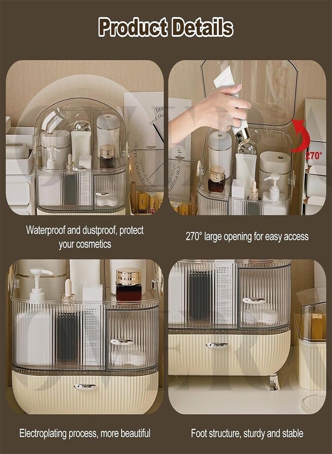 Ritmo منظم مكياج ريتومو على شكل بيضة لطاولة الزينة، صندوق تخزين مستحضرات تجميل محمول، منظم للعناية بالبشرة مناسب لسكن الطلاب الجامعيين. - Image 5