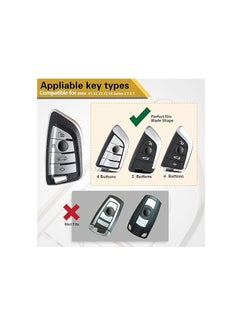 OUYoo OUYoo For BMW Key Fob Cover with Metal fidget spinner key chain, UAE flag key chain, Upgraded Blade Shape Soft TPU Surface Grain Key Case for New BMW Key Fob Shell (Silver)  - Image 2