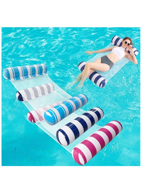 3 Pack Pool Floats Hammock Inflatable Water Hammock 4-in-1 Pool Floats Adult Size Multi-Purpose Floating Hammock Lounger Swimming Pool Floaties for Adults (3PACK)