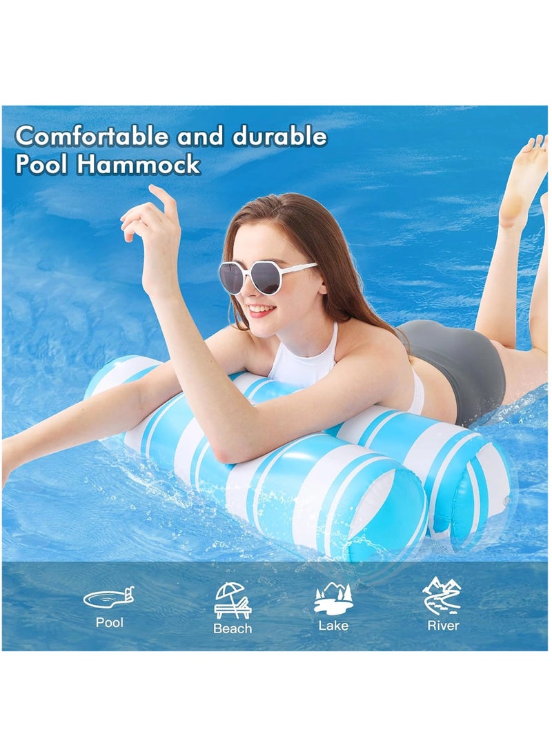 HEXAR - 3 Pack Pool Floats Hammock Inflatable Water Hammock 4-in-1 Pool Floats Adult Size Multi-Purpose Floating Hammock Lounger Swimming Pool Floaties for Adults (3PACK) - Image 1