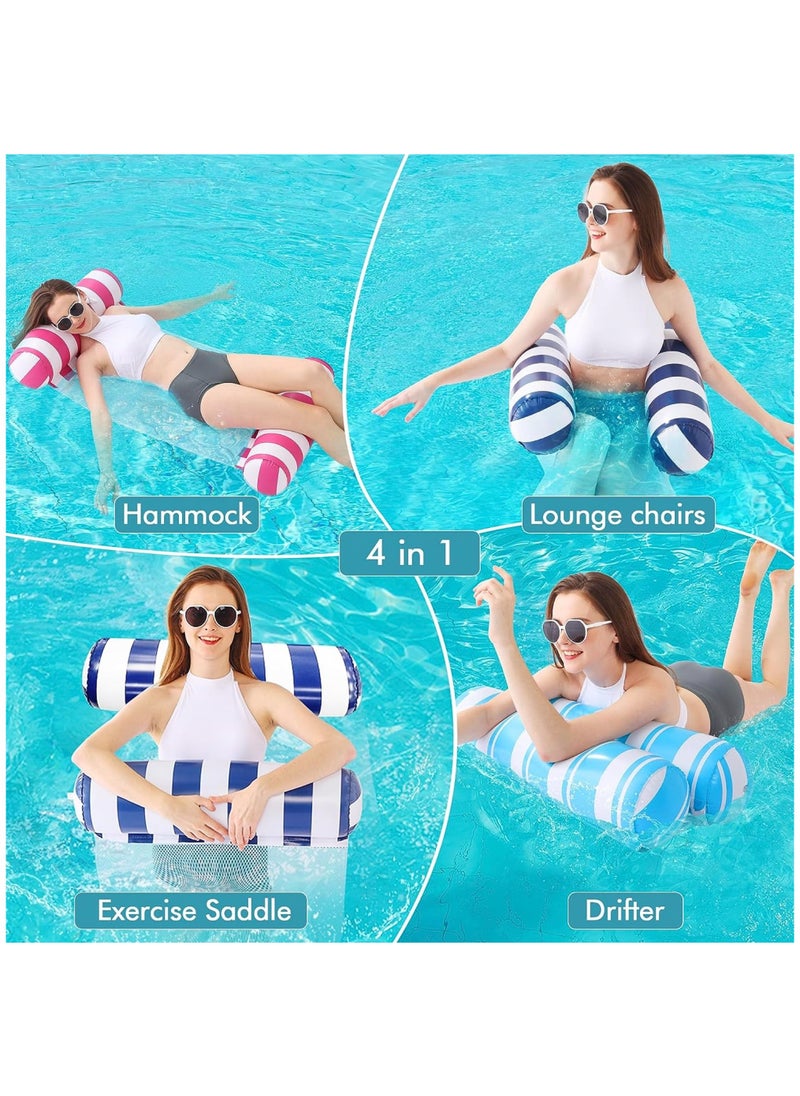 HEXAR - 3 Pack Pool Floats Hammock Inflatable Water Hammock 4-in-1 Pool Floats Adult Size Multi-Purpose Floating Hammock Lounger Swimming Pool Floaties for Adults (3PACK) - Image 1