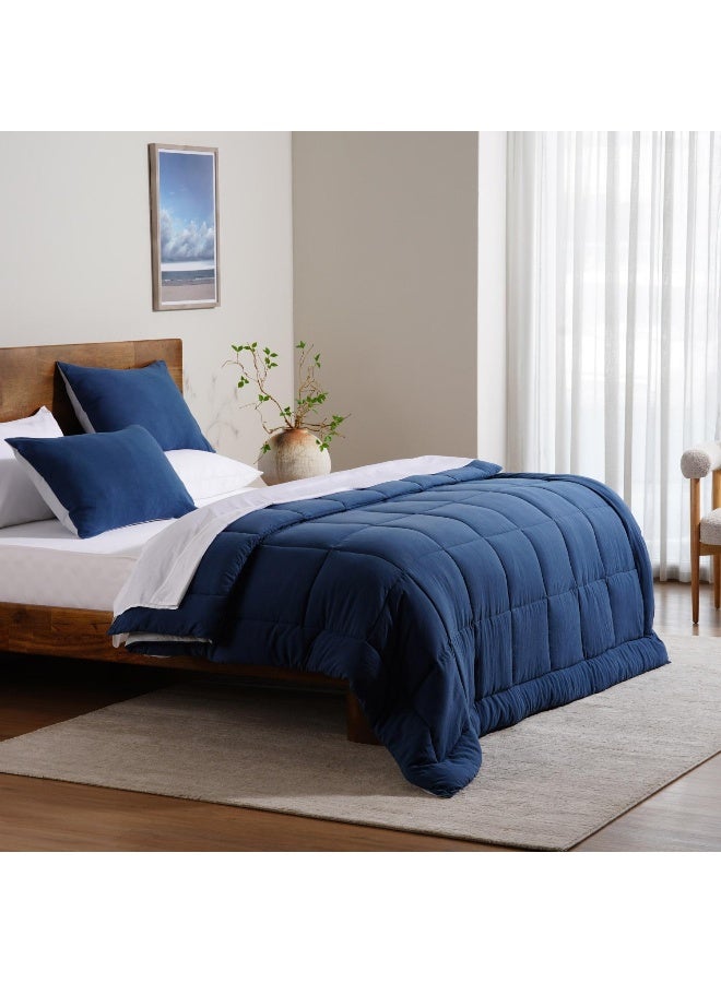 Pan Home Down Alternative 2-piece Reversible Comforter Set 150x220cm - Navy Grey - Image 5