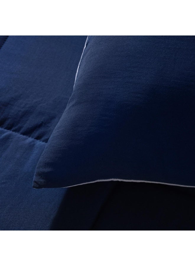Pan Home Down Alternative 2-piece Reversible Comforter Set 150x220cm - Navy Grey - Image 2