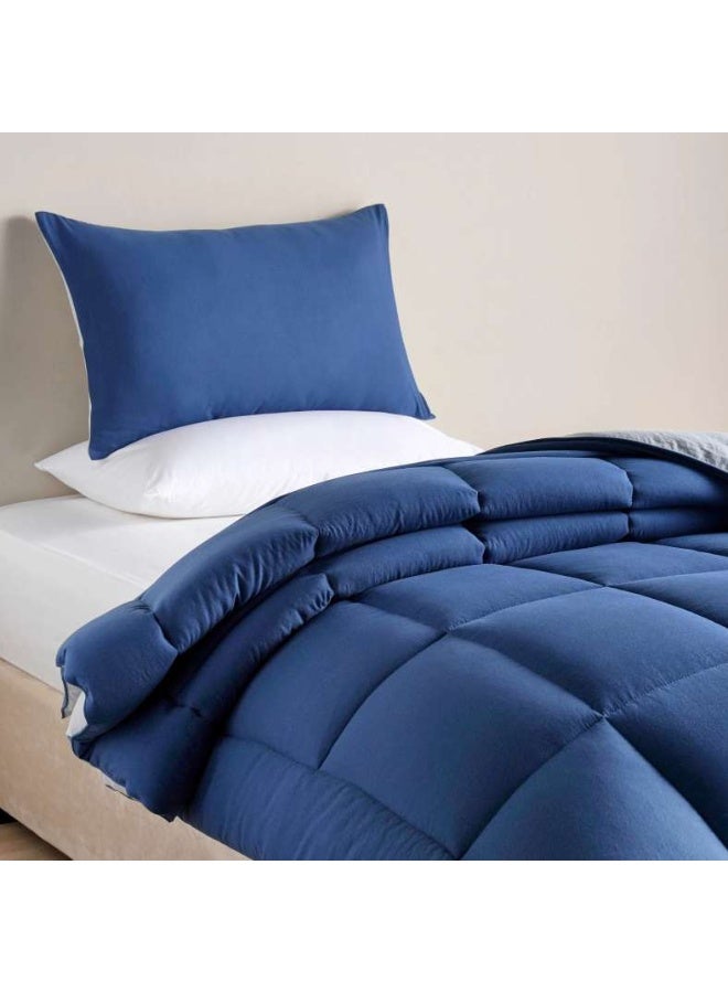 Pan Home Down Alternative 2-piece Reversible Comforter Set 150x220cm - Navy Grey - 121GGO9900250 - Image 1