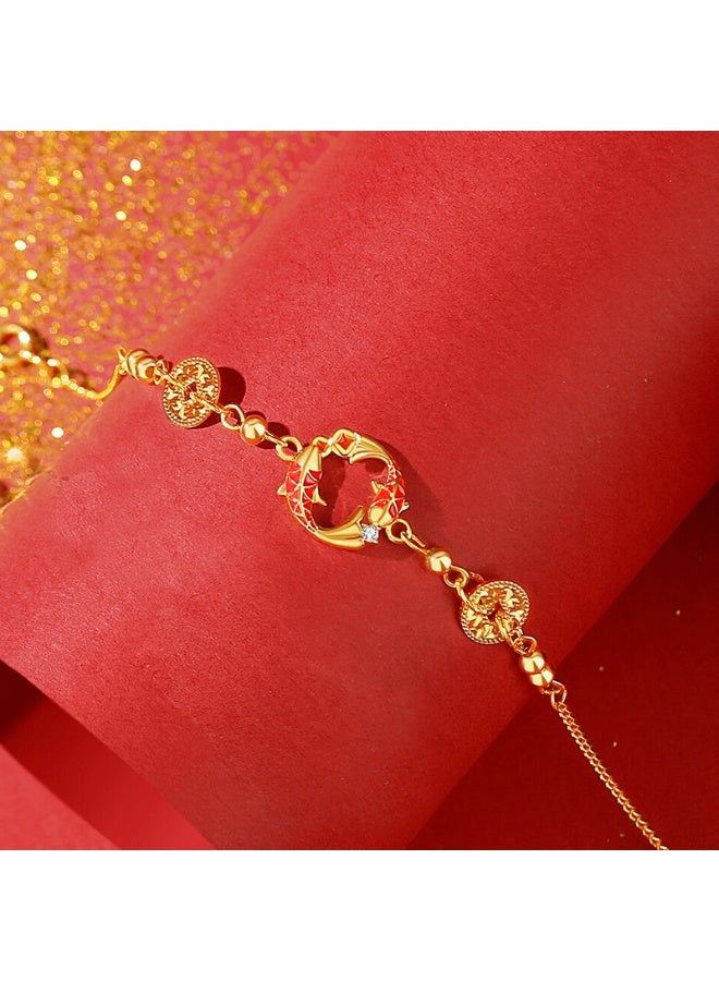 Original Lucky Koi Bracelet for Women, Pure Silver Ice Fragment Hand Chain, New Year Jewelry, Holiday Gift - Image 1