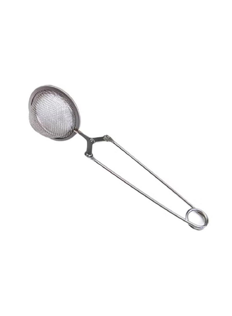 Silver stainless steel tea strainer 12cm  - Image 1