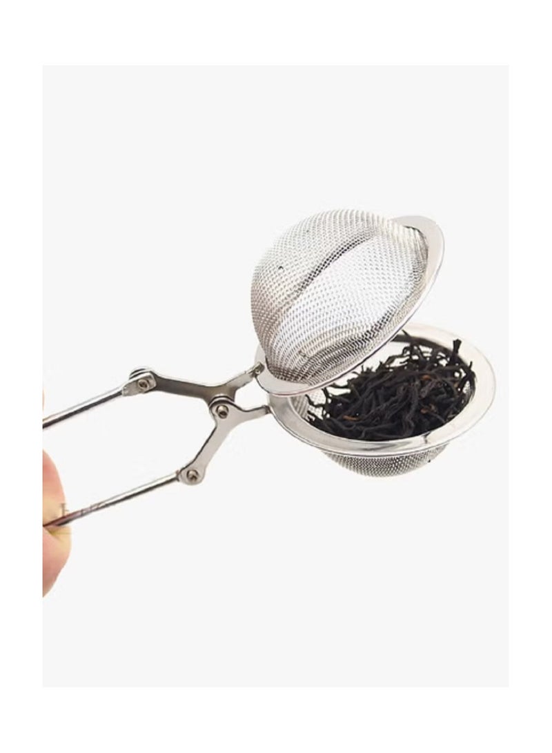 Silver stainless steel tea strainer 12cm  - Image 2