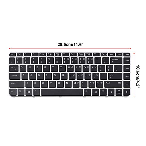 SUNMALL Replacement Keyboard with Backlit Compatible with HP EliteBook 745 G3 745 G4 840 G3 840 G4 Silver Frame No Trackpoint US Layout - Image 2