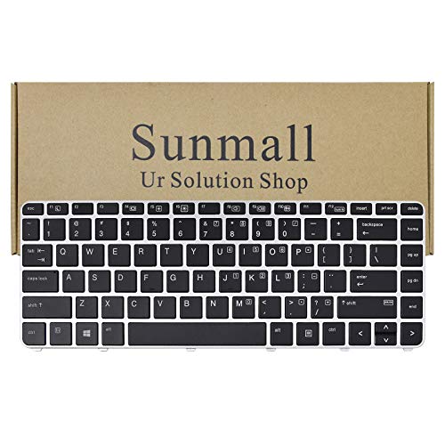 SUNMALL Replacement Keyboard with Backlit Compatible with HP EliteBook 745 G3 745 G4 840 G3 840 G4 Silver Frame No Trackpoint US Layout - Image 1