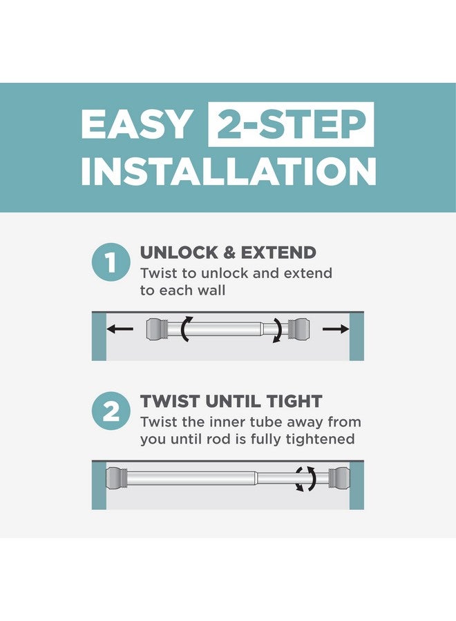 Zenna Home Zenna Home Curtain Adjustable Tension Shower Rod, 44" to 72", White  - Image 4
