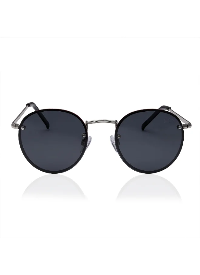 Lee Cooper Polarized Sunglasses Silver Frame Grey Mirror Lens 53mm  - LC1212C03