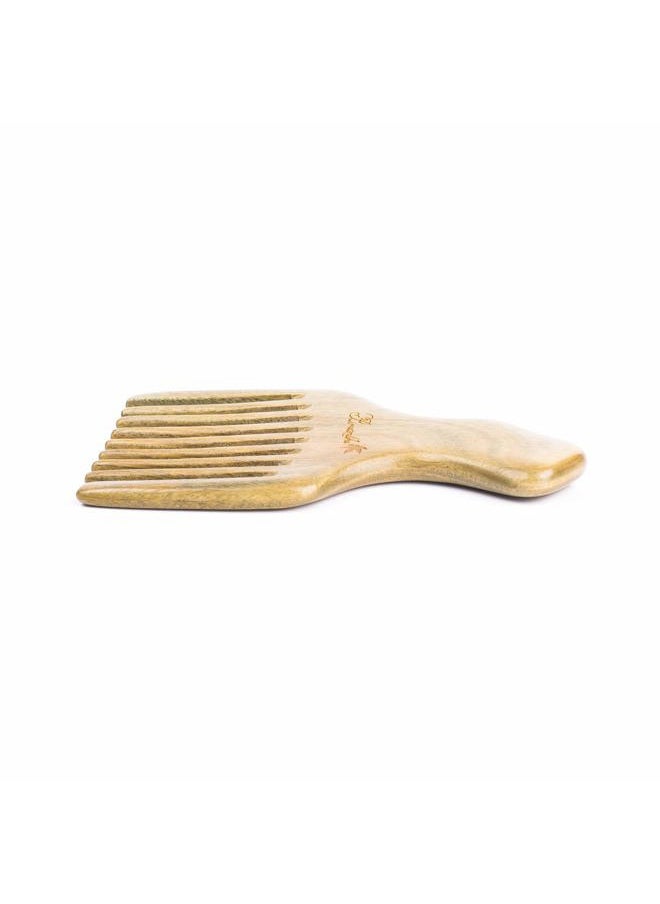 Breezelike - Wooden Hair Pick - Natural Wide Tooth Wood Comb for Curly Hair - No Static Sandalwood Wooden Comb for Detangling - Image 1