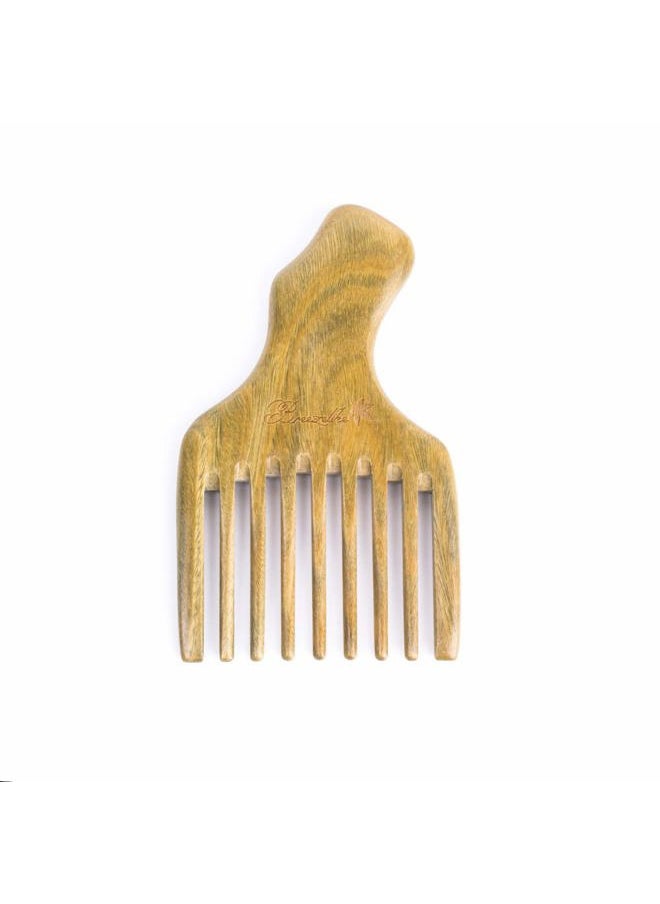 Breezelike - Wooden Hair Pick - Natural Wide Tooth Wood Comb for Curly Hair - No Static Sandalwood Wooden Comb for Detangling - Image 1