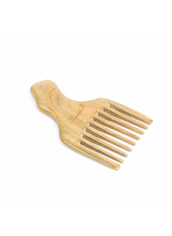Breezelike - Wooden Hair Pick - Natural Wide Tooth Wood Comb for Curly Hair - No Static Sandalwood Wooden Comb for Detangling - Image 1