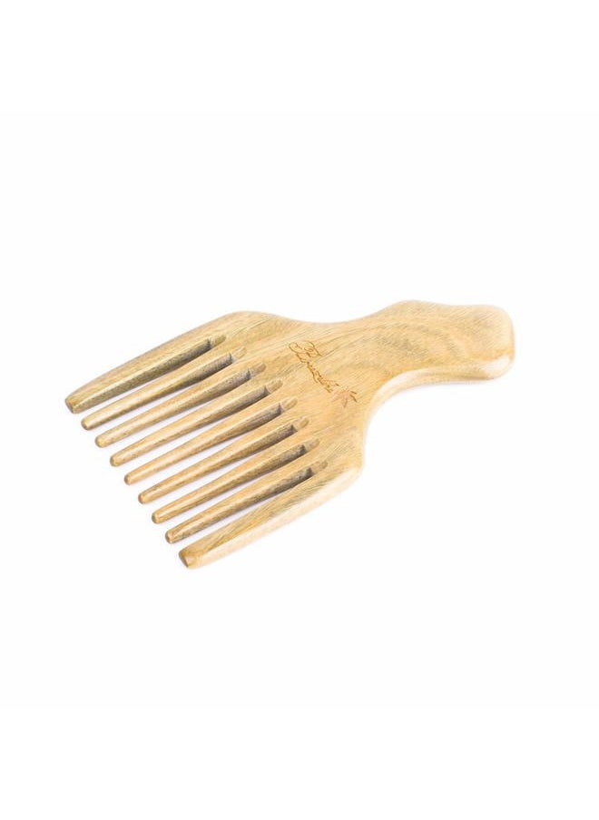 Breezelike - Wooden Hair Pick - Natural Wide Tooth Wood Comb for Curly Hair - No Static Sandalwood Wooden Comb for Detangling - Image 1