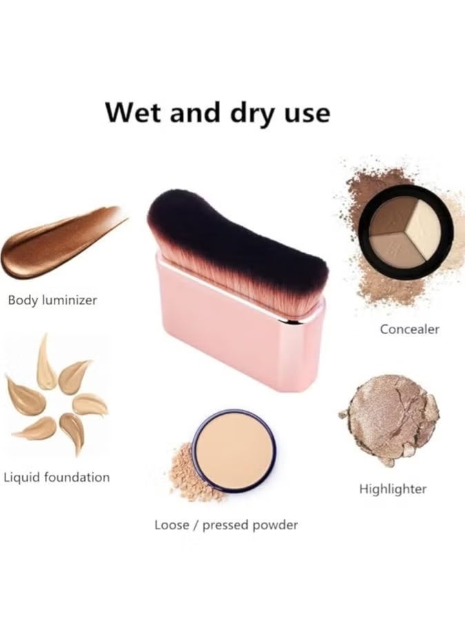 ريدابرو فرشتان احترافيتان لتوزيع الأساس باللون الوردي الذهبي - للكريمات والسوائل فرشاة كابوكي عالية الكثافة - لدمج الكونسيلر والبرونزر وهايلايتير من الأدوات الأساسية لفناني الماكياج - Image 3