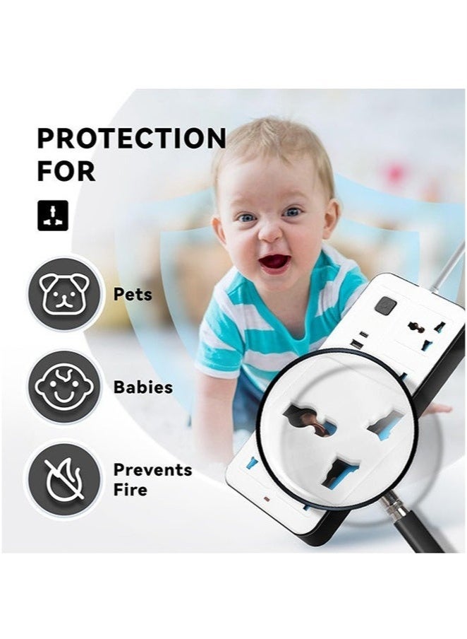 ACECOAT 3U 6 Power Socket,Universal Electric Extension Cord with 1 Type-C Port,Extension Cords with 6Gang |3USB Ports,1.88 Meters Extenstion Power Cables for Home,Kitchen and Office(White) - Image 4