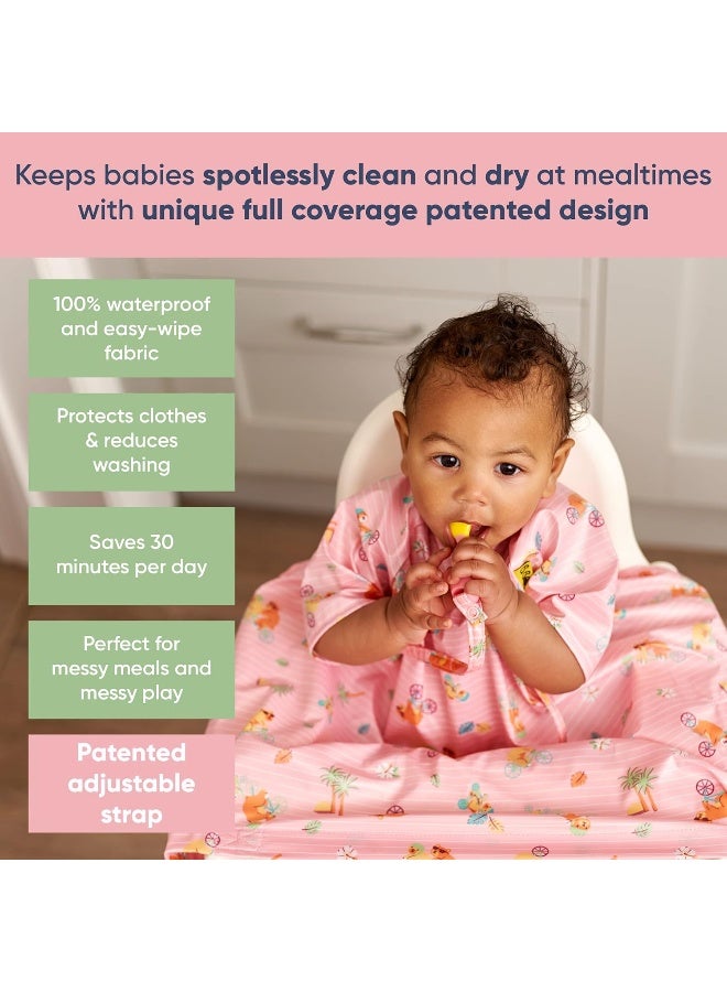 BIBaDO - Short Sleeve Baby Bibs - Babies & Toddlers 6-36 Months - Coverall Baby Led Weaning Bib - Easy Wipe, Soft, Waterproof - Image 2