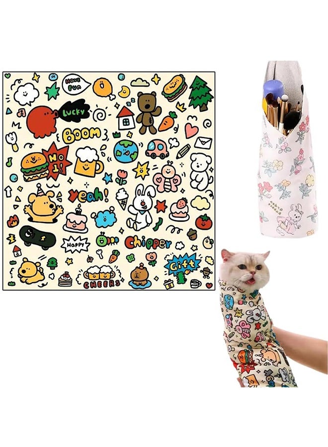 fantasize Cat Grooming Wrap for Nail Clipping, Azonee Wrapping cloth for Ear Cleaning and Teeth Brushing, Cat Restraint Swaddle Wrap 27.6 * 27.6”, Comfortable and Secure, Fits Cats up to 22lbs (XL) - Image 1