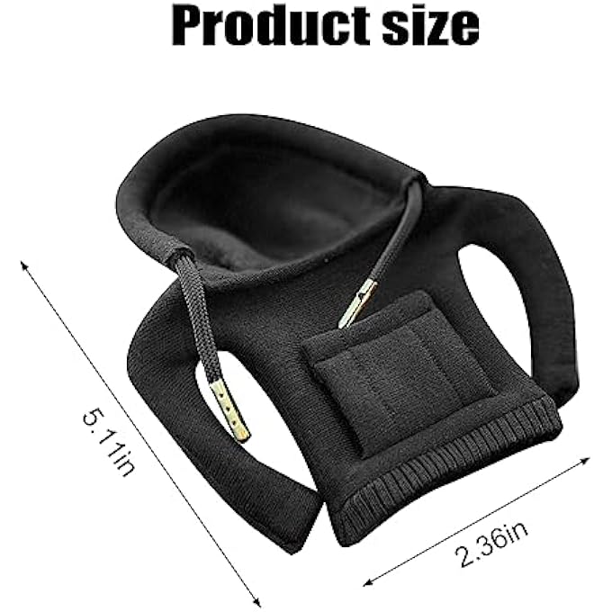 rayihni BESULEN Car Shift Gear Cover Fashionable Sweater Hoodie Auto Shift Knob Cover Soft  Comfortable Universal Fit Automotive Gear Shift Knob Protector Car Interior Decor Accessories Black - Image 2