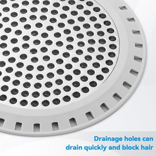 Aluvor Shower Drain Hair Catcher,Aluvor Shower Drain Cover Round Bathtub Drain Strainers Weighted Metal Hair Trap Stopper Sink Protector Filter Bathroom Flat Strainer Stopper - Image 3