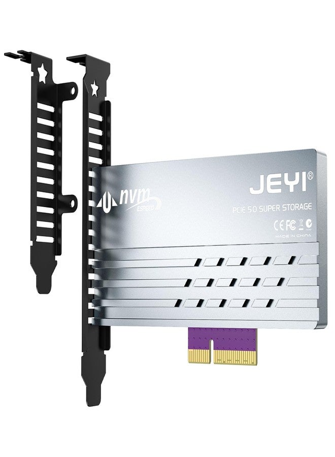 جيي بطاقة محول JEYI PCIe 5.0 4X إلى M.2 NVMe - مشتت حراري من الألومنيوم لمحركات أقراص الحالة الصلبة من الجيل الخامس، فتحة PCIe 5.0 x4/x8/x16 بسرعة 128 جيجابت في الثانية، بطاقة توسعة عالية السرعة لمحركات أقراص الحالة الصلبة لأجهزة الكمبيوتر المخصصة للألعاب/محطات العمل - Image 1