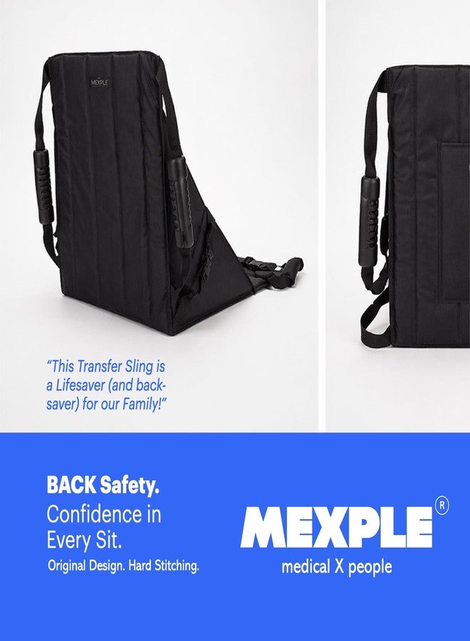MEXPLE Rehabilitation Patient Lift Transfer Sling for Elderly Disabled | Bed to Wheelchair Transfer Pad | Belt with Safety Harness | Mobility Aid | 130kg Load Capacity - Black - Image 4