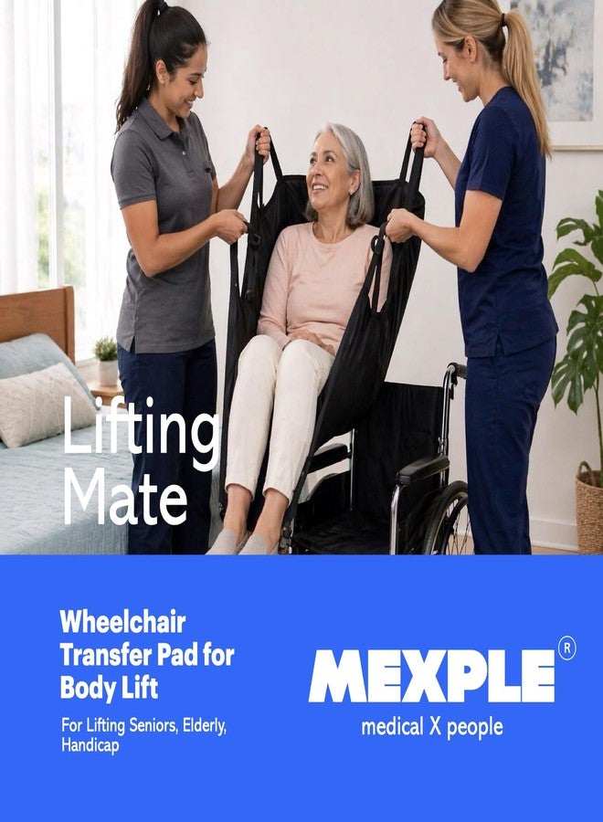 MEXPLE Rehabilitation Patient Lift Transfer Sling for Elderly Disabled | Bed to Wheelchair Transfer Pad | Belt with Safety Harness | Mobility Aid | 130kg Load Capacity - Black - Image 2
