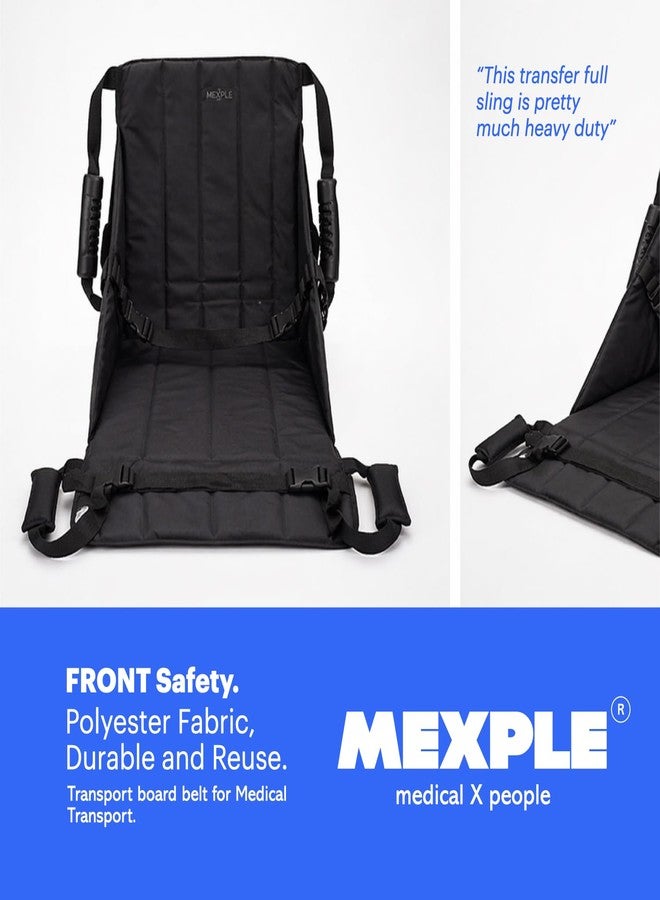 MEXPLE Rehabilitation Patient Lift Transfer Sling for Elderly Disabled | Bed to Wheelchair Transfer Pad | Belt with Safety Harness | Mobility Aid | 130kg Load Capacity - Black - Image 3