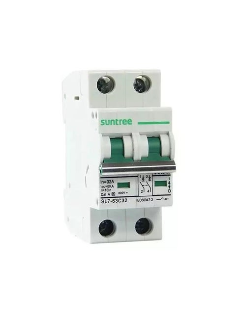 DC Circuit Breaker 550VDC 2 Pole for solar installations and DC applications