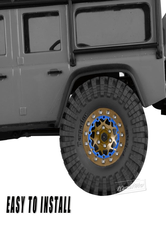 طقم إطارات RCarmubWow 1.3 Beadlock لسيارات التحكم عن بعد Trx4m بمقياس 1/18 وSCX24 وFCX24 بمقياس 1/24، عجلات وإطارات Beadlock مقاس 1.3، عجلات من سبائك الألومنيوم مع إطارات مطاطية Swamp Claw للطرق الوعرة، لون بني - Image 4