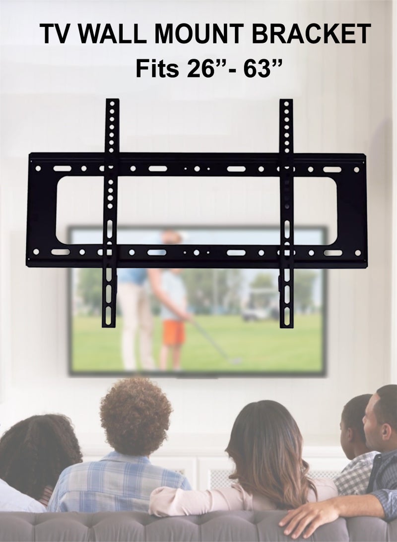 TV Wall Mount 26 63 Inches Ultra Strong Fixed Bracket For Flat Curved Screen LED LCD OLED Plasma High-Quality Material Wide Compatibility Space Saver Strong Grip Quick Installation - Image 1