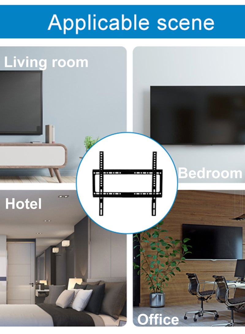 TV Wall Mount 26 63 Inches Ultra Strong Fixed Bracket For Flat Curved Screen LED LCD OLED Plasma High-Quality Material Wide Compatibility Space Saver Strong Grip Quick Installation - Image 4