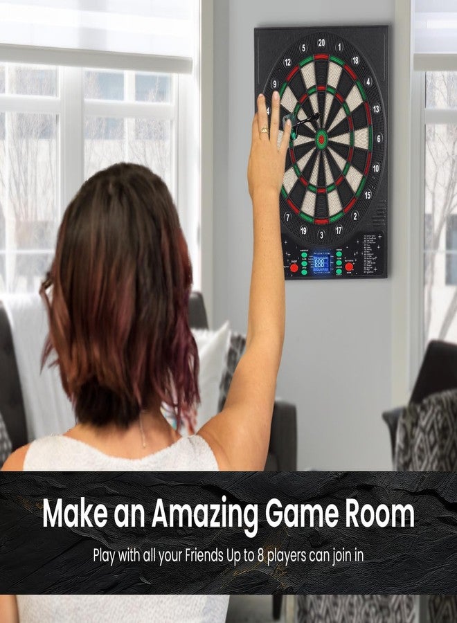 وين ماكس لوحة رمي السهام الإلكترونية WIN.MAX، مجموعة لوحة رمي السهام ذاتية التسجيل بشاشة LED للبالغين مع 12 سهمًا و100 رأس ناعم، لوحة تسجيل إلكترونية، محول طاقة، للاستخدام الخارجي - Image 5