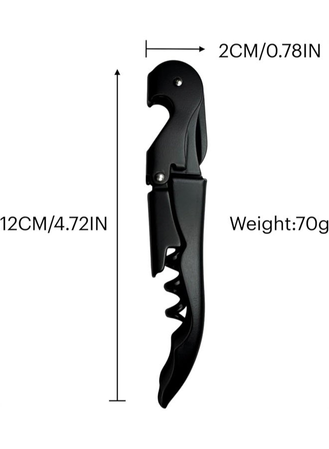 HOMESTAR Wine Bottle Opener, Easy to Use, Manual Wine Corkscrew for Professional Bartender, Home, Bar, Black - Image 3