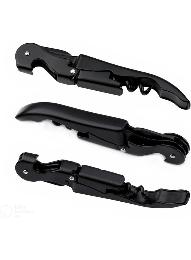 HOMESTAR Wine Bottle Opener, Easy to Use, Manual Wine Corkscrew for Professional Bartender, Home, Bar, Black - Image 5