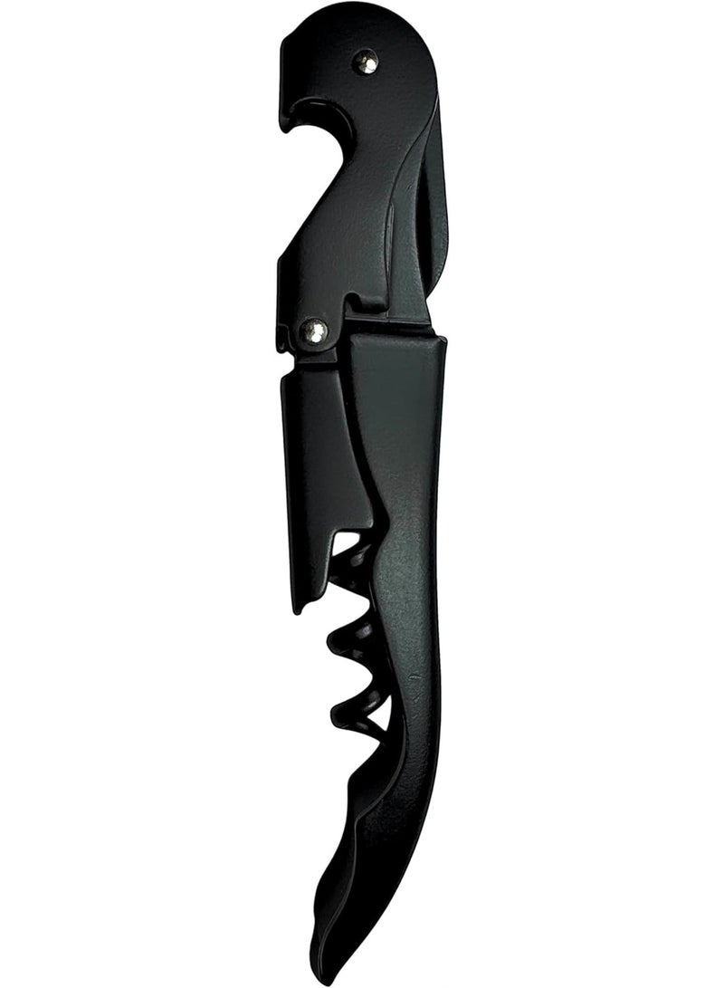 HOMESTAR Wine Bottle Opener, Easy to Use, Manual Wine Corkscrew for Professional Bartender, Home, Bar, Black - Image 2