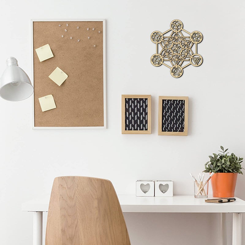 Bnesi 11.8" Metatron's Cube Wall Decor Sacred Geometry Wall Art,Crystal Grid Sacred Geometry Meditation Wall Art Decor (Metatron's Cube) - Image 3